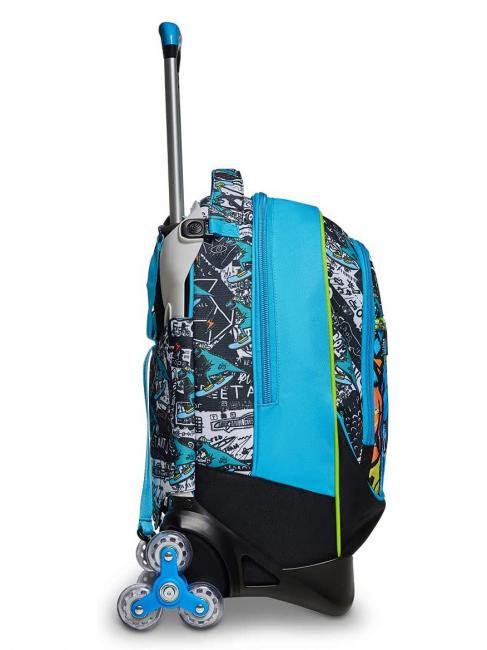 GANG ANIMALI FLIP 3D SJ Detachable trolley backpack with triple wheels Black - Backpack trolleys