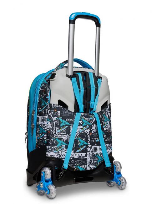GANG ANIMALI FLIP 3D SJ Detachable trolley backpack with triple wheels Black - Backpack trolleys