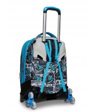 SJGANG GANG ANIMALI FLIP 3D SJ Detachable trolley backpack with triple wheels Black - Backpack trolleys - 6