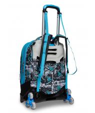 SJGANG GANG ANIMALI FLIP 3D SJ Detachable trolley backpack with triple wheels Black - Backpack trolleys - 7
