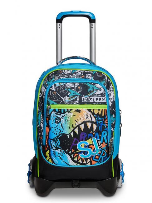 GANG ANIMALI FLIP 3D SJ Detachable trolley backpack with triple wheels Black - Backpack trolleys