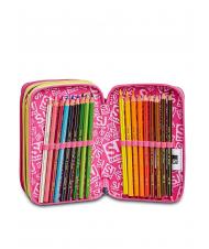 SJGANG ANIMALI FANTASY SJ GIRL 3 zip case, complete with markers and school kit BLACK STRIPED FOREST - Cases and Accessories - 3