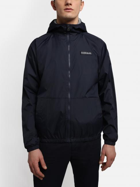 A-MORGEX Kway logo hooded jacket blu marine - Men's Jackets
