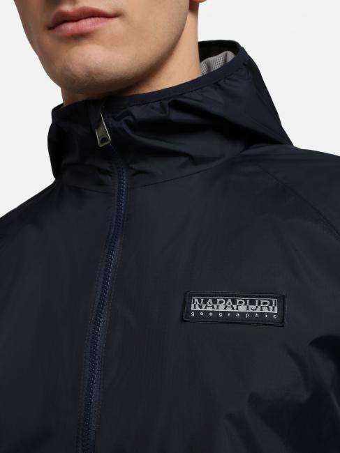 A-MORGEX Kway logo hooded jacket blu marine - Men's Jackets