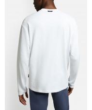 NAPAPIJRI S-MAEN Long-sleeved cotton crew neck sweater bright white 002 - Men's Sweaters - 3