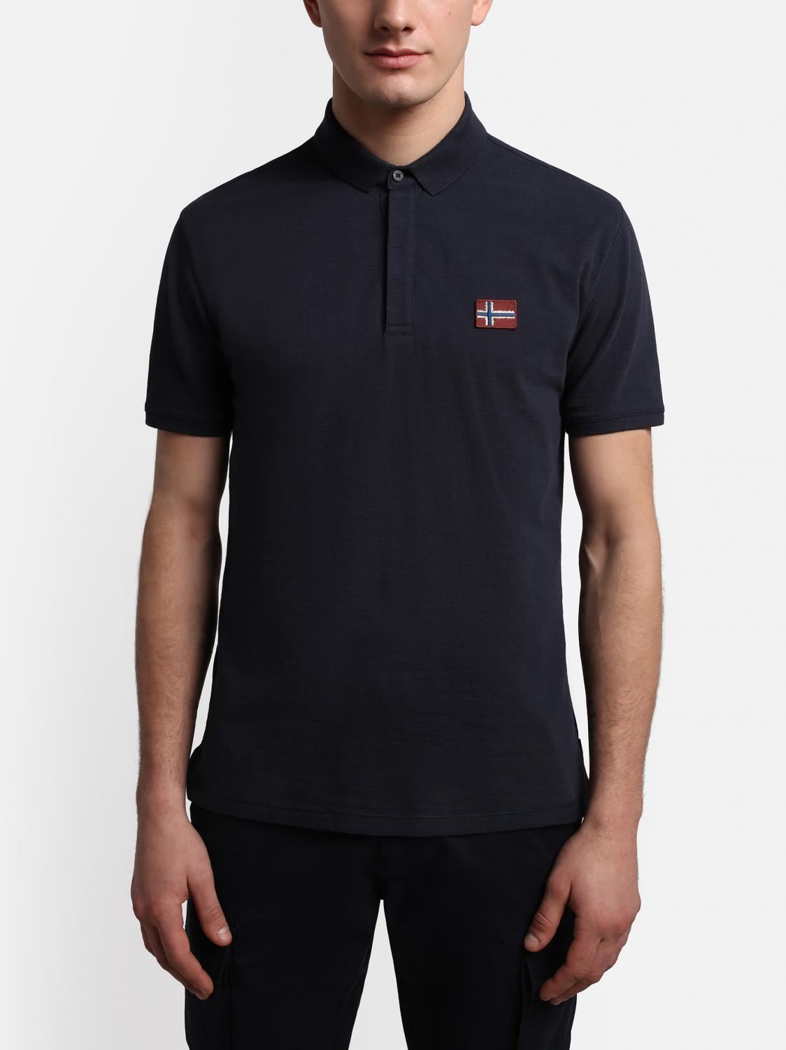 Napapijri Ebea 1 Light Piquet Polo Shirt With Cotton Flag Blu Marine Buy At Outlet Prices