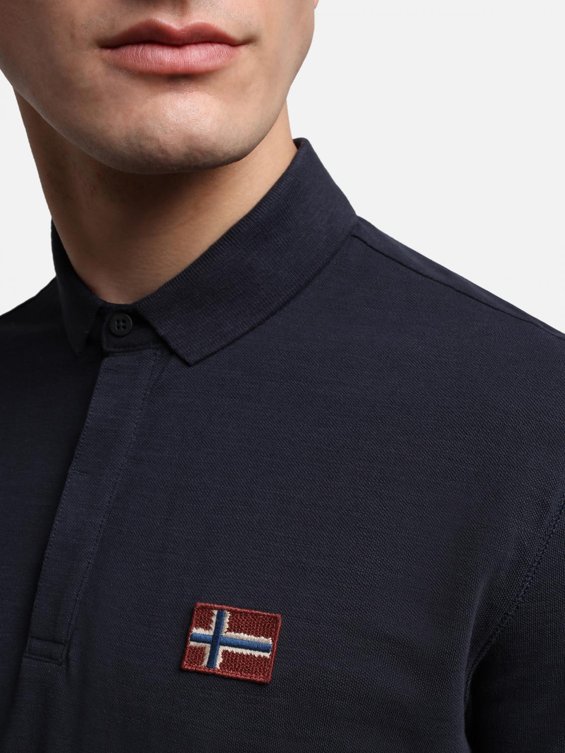 Napapijri Ebea 1 Light Piquet Polo Shirt With Cotton Flag Blu Marine Buy At Outlet Prices