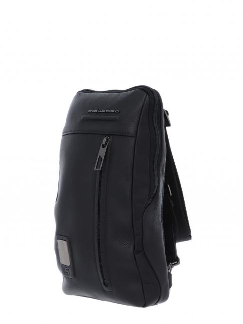 AKRON Shoulder bag in leather Black - Laptop backpacks