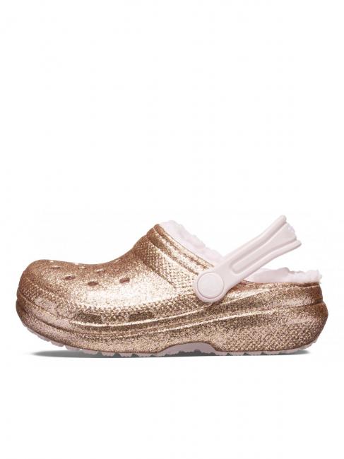 CLASSIC LINED GLITTER KIDS Padded sabot gold / barely pink - Baby Shoes