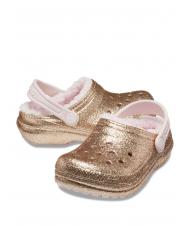 CROCS CLASSIC LINED GLITTER KIDS Padded sabot gold / barely pink - Baby Shoes - 6