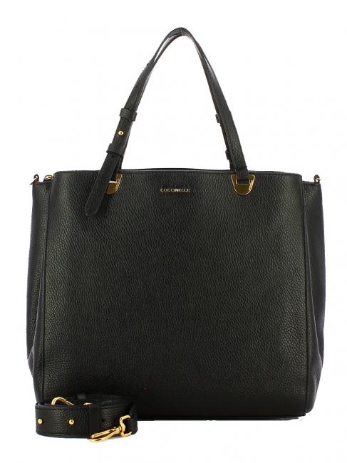 LEA Shoulder bag in textured leather Black - Women&rsquo;s Bags