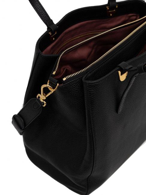 LEA Shoulder bag in textured leather Black - Women&rsquo;s Bags