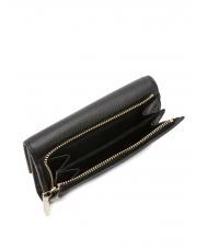 COCCINELLE METALLIC SOFT Hammered leather bifold wallet Black - Women’s Wallets - 3