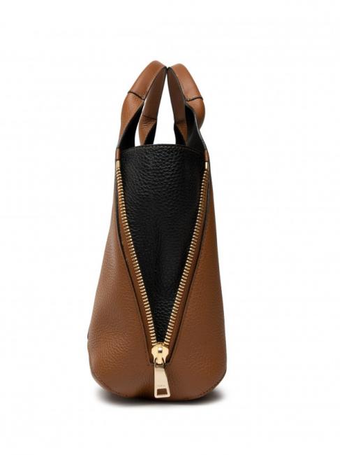 GILDA Roma and st eracle calfskin tote bag cognac / black - Women&rsquo;s Bags