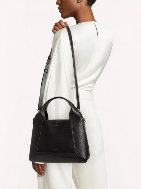 GILDA Roma and st eracle calfskin tote bag cognac / black - Women&rsquo;s Bags