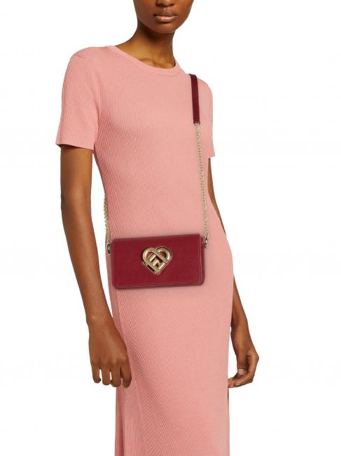 MY JOY Mini shoulder bag in taita calfskin CHERRY d - Women’s Bags