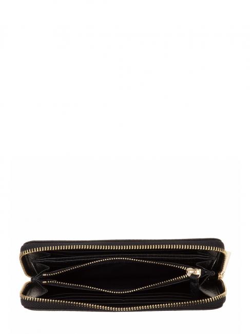 METALLIC SOFT Wallet in textured leather Black - Women’s Wallets
