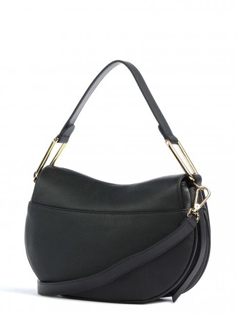 MAGIE M Hammered leather bag with shoulder strap Black - Women&rsquo;s Bags