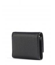 COCCINELLE METALLIC SOFT Small wallet in textured leather Black - Women&rsquo;s Wallets - 3