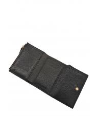 COCCINELLE METALLIC SOFT Small wallet in textured leather Black - Women&rsquo;s Wallets - 4