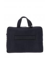 PIQUADRO RONNIE 15.6 "laptop briefcase, in leather blue - Work Briefcases - 3