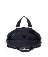 PIQUADRO RONNIE 15.6 "laptop briefcase, in leather blue - Work Briefcases - 4
