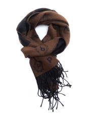 POLLINI ALL OVER All-over jaquard black / brown - Scarves - 2