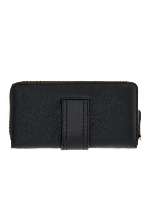 BICE Large leather wallet Black Gold - Women’s Wallets