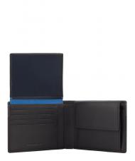 PIQUADRO URBAN Wallet with flap, in leather black grigiongr - Men’s Wallets - 3