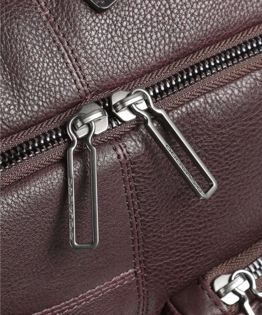 RONNIE Laptop backpack 14 ", in leather BROWN - Laptop backpacks