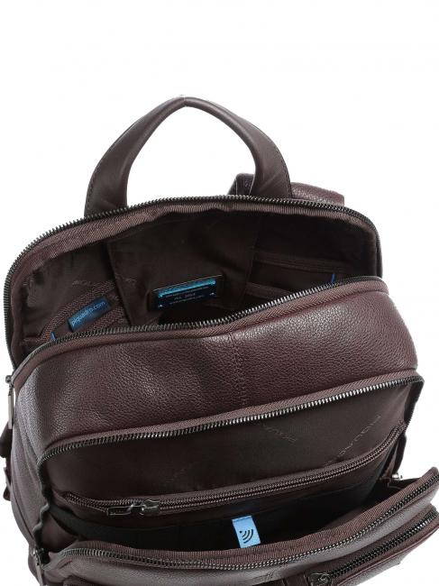 RONNIE Laptop backpack 14 ", in leather BROWN - Laptop backpacks