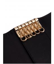 BORBONESE CLASSICA Key Case OP / NATURAL / BLACK - Key holders - 3