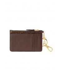 RALPH LAUREN LOGO EMBOSSED Leather card holder with key ring chestnut brown2 - Women&rsquo;s Wallets - 2