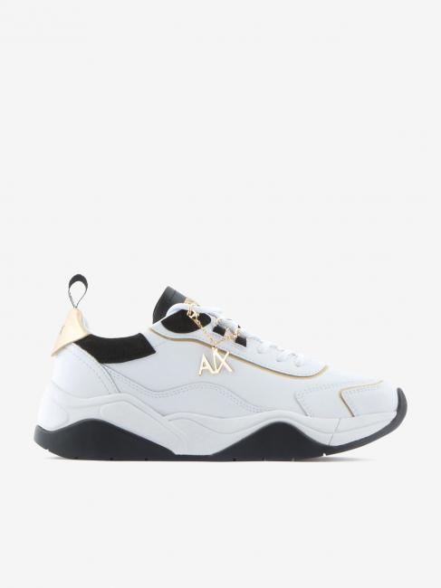 Sneaker running in pelle Sneakers opt.wht + black + gold - Women&rsquo;s shoes