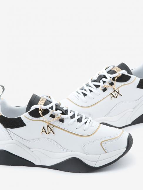 Sneaker running in pelle Sneakers opt.wht + black + gold - Women&rsquo;s shoes