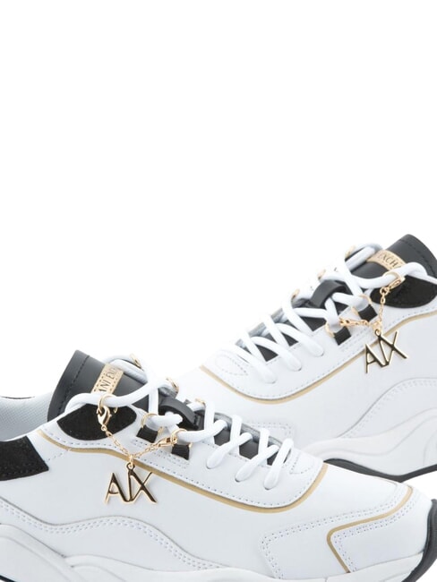 Sneaker running in pelle Sneakers opt.wht + black + gold - Women&rsquo;s shoes