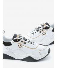 ARMANI EXCHANGE Sneaker running in pelle Sneakers opt.wht + black + gold - Women&rsquo;s shoes - 4