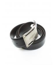 UNGARO Cintura doubleface in pelle con placca, can be shortened to measure black / dark brown - Belts - 4