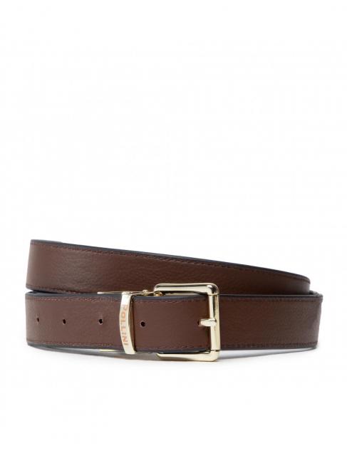 HERITAGE  Double face belt, can be shortened to measure black brown - Belts