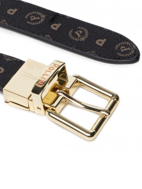 HERITAGE  Double face belt, can be shortened to measure black brown - Belts