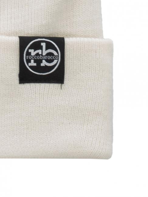 Berretto beanie con risvolto  off white - Hats