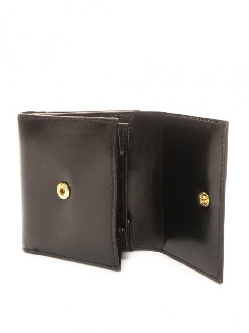 LEDA Leather wallet Black Gold - Women&rsquo;s Wallets