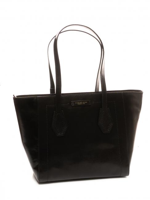 GIOVANNA Medium shopping bag in leather Black Gold - Women&rsquo;s Bags