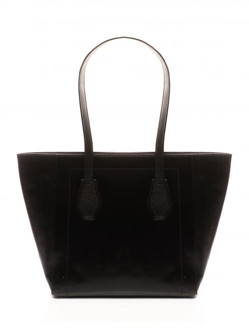 GIOVANNA Medium shopping bag in leather Black Gold - Women&rsquo;s Bags