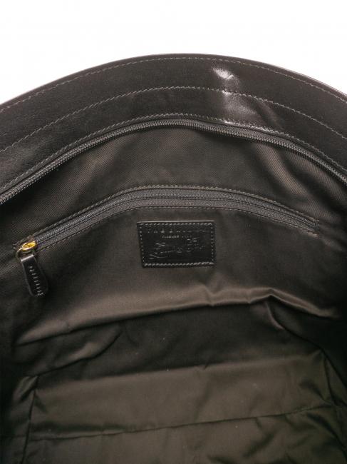 GIOVANNA Medium shopping bag in leather Black Gold - Women&rsquo;s Bags