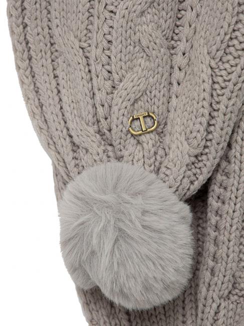 Sciarpa con Pompon  light melange gray - Scarves
