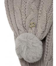 TWINSET Sciarpa con Pompon  light melange gray - Scarves - 2