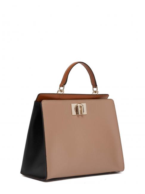 1927 Top handle shopping bag greige + black + cognac h - Women’s Bags