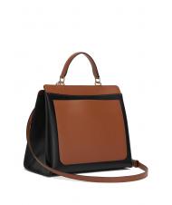 FURLA 1927 Top handle shopping bag greige + black + cognac h - Women’s Bags - 3