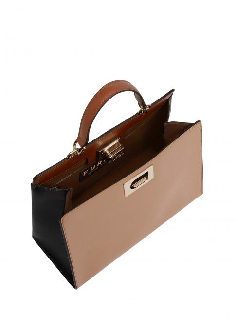1927 Top handle shopping bag greige + black + cognac h - Women’s Bags